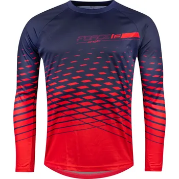 Sport Dres FORCE MTB ANGLE dlouhý rukáv modro-červený XXL