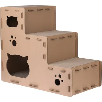 TIAKI škrabací schody puzzle pro kočky 70x40x60cm
