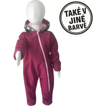 Kojenecká kombinéza Dívčí softshellová kombinéza s fleecem a hřejivou kapucí, Zebry, 3 barevné varianty (Dětská jarní / podzimní softshellová kombinéza pro děti – teplo, pohodlí a volnost pohybu)