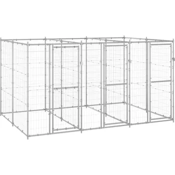 klec pro psa vidaXL Venkovní psí kotec pozinkovaná ocel 7,26 m2