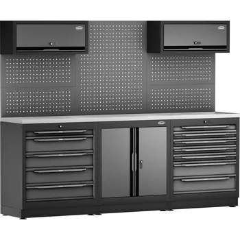 Dílenský stůl Vigor V6000-3P2XL-X, Sestava dílenského nábytku, 2588 mm x 526 mm x 1980 mm