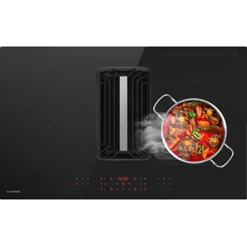 Varná deska Klarstein AirJet Hybrid 80cm 4 Varné Zóny Indukční Deska s Odsáváním Černý (10046663)
