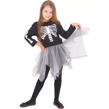 Karnevalový kostým Dětský halloweenský kostým šedá kostra velikost M