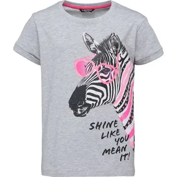 Dívčí tričko Dívčí triko Lewro ZEBRINA 116/122 Šedá, Černá, Růžová