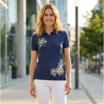 Dámské tričko Dámské triko s límečkem ALTISPORT CARRYOVER ALW016210 PŮLNOČNÍ MODRÁ S