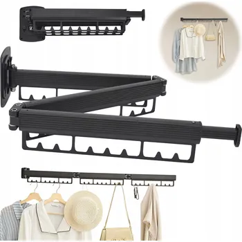 Sušák na prádlo SUŠÁK NA PRÁDLO ZÁVĚSNÝ SKLÁDACÍ HLINÍKOVÝ ČERNÝ 30 OTVORŮ