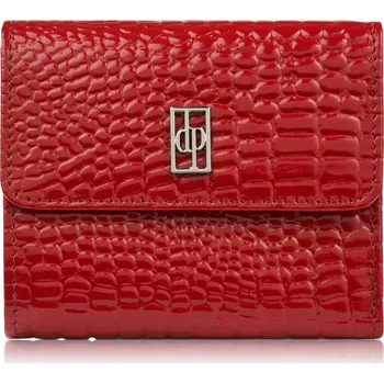 Peněženka Malá dámská kožená peněženka červená s krokodýlím vzorem Paolo Peruzzi