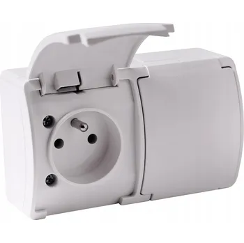 Elektrická zásuvka Elektrická zásuvka Berge 2 ks vodotěsná bílá IP44 s uzemněním