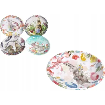 Dekorativní talíř Velikonoce, kovový kulatý podnos 1 Ks 19 Cm