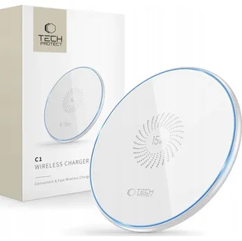 Indukční nabíječka Tech-Protect QI15W-C1, 15W, bílá