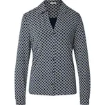 728738 - Tchibo - Halenkové triko s knoflíkovou légou - pro ženy - vel. XXL 52/54 - barva: modrá/s potiskem