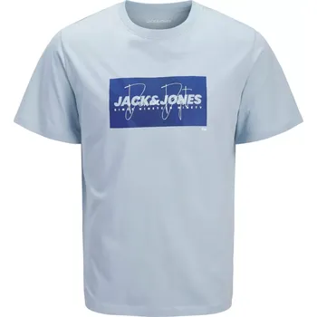 Pánské tričko Pánské velké tričko s potiskem Jack & Jones 12295973 - světle modré (4XL)