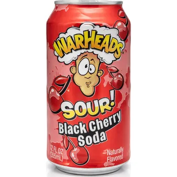 Limonáda Warheads Sour Soda Black Cherry 355ml [USA]