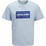 Pánské velké tričko s potiskem Jack & Jones 12295973 - světle modré (7XL)