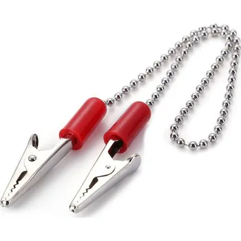 Řetízek Řetízek kovový na podbradník / bryndák (červený), 1ks