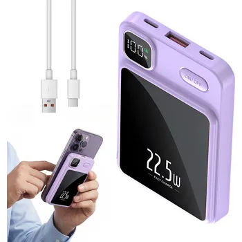 Powerbanka MULTIFUNKČNÍ MAGNETICKÁ BEZDRÁTOVÁ POWERBANKA INDUKČNÍ PD 10000 MAH