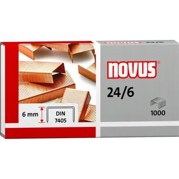 Spona do sešívačky Kancelářské sešívací sponky 24/6 Novus měděné, 1000 ks