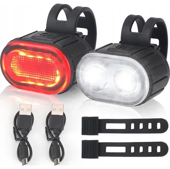 Cyklosvítilna Světlo na kolo LED PŘEDNÍ ZADNÍ USB - Silné, jasné světlo na řídítka