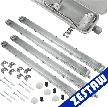 Zářivkové svítidlo SADA 4 hermetických svítidel Philips LED 2x128cm trubicové lampy do garáže a dílny