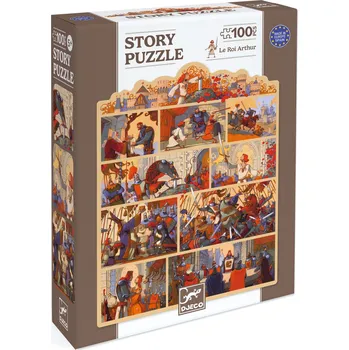 Dřevěná hračka Pohádkové puzzle Král Artuš 100 ks
