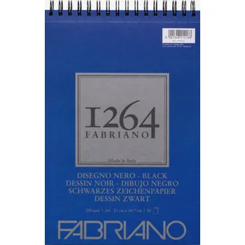 Černý skicák Fabriano 1264 200g A4