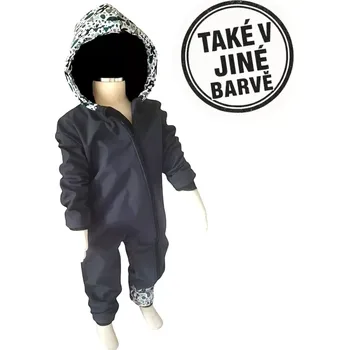 Kojenecká kombinéza Chlapecká softshellová kombinéza s fleecem a hřejivou kapucí, Lesní zvěř, 4 barevné varianty (Dětská jarní / podzimní softshellová kombinéza pro děti – teplo, pohodlí a volnost pohybu)