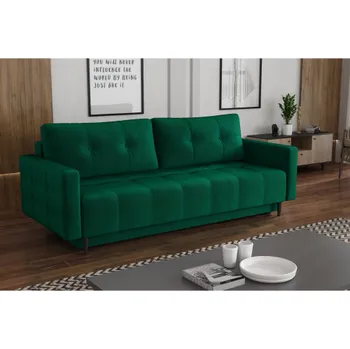 Sedací souprava Rozkládací pohovka DORY – sedačka na spaní s úložným prostorem. Zelená