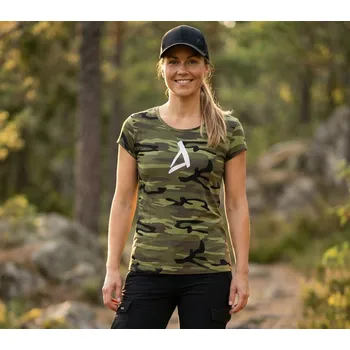 Dámské tričko Dámské triko ALTISPORT ALW002C122 CAMO GREEN/BÍLÁ S