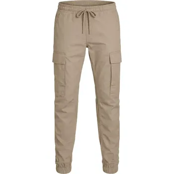 Pánské kalhoty Pánské kapsáčové kalhoty s elastickými lemy Jack & Jones velká velikost 12294283 béžové (46S)