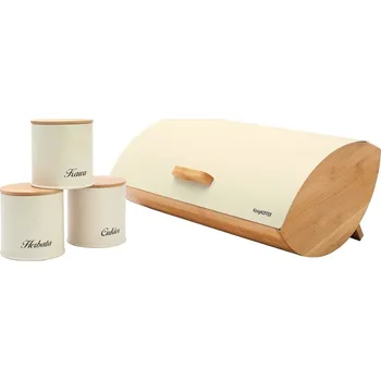 chlebník KonigHOFFER Chlebník bambus COSMIC s dózami krém