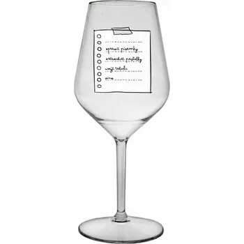 Sklenice Personalizovaná nerozbitná sklenička na víno TO DO List