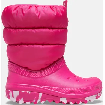 Dívčí pantofle Crocs Classic Neo Puff Boot K Candy Pink 37-38
