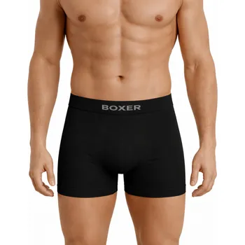 Boxerky Axirya - Bezešvé pánské elastické BOXERKY Supplex - černá/S/M