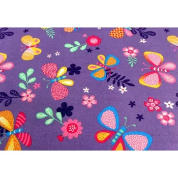 Koberec Dětský koberec MOTÝLÍ LOUKA - fialový (150x200 cm )