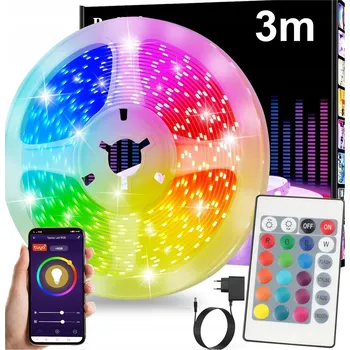 LED páska RGB LED pásek s WiFi Bluetooth dálkovým ovládáním TUYA 3m 15W mobilní aplikací