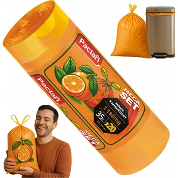 Pytle na odpadky Voňavé pytle na odpadky se stahovací šňůrkou 35 l, sada 20 kusů