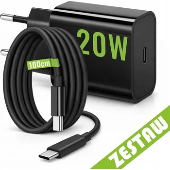 Rychlá síťová nabíječka 20 W + USB-C kabel 100 cm (1 m), napájecí adaptér