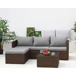 Rohová ratanová sedací souprava Avenberg Calypso - tm. hnědá/šedá 215246774