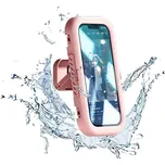 Techsuit - Držák na telefon (LC-999) - nástěnné pouzdro, proti zamlžování, výsuvné, nastavitelné, vodotěsné, pro telefony s úhlopříčkou 4-7 palců - růžový