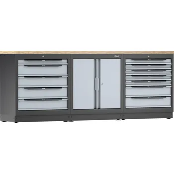 Dílenský stůl Vigor V6000-3P1XL, Sestava dílenského nábytku,2588 mm x 500 mm x 1000 mm