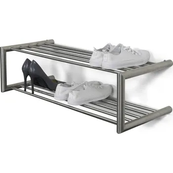 Botník Kovový závěsný botník ve stříbrné barvě 80x23x33,5 cm Soenz – Spinder Design ID_1616526