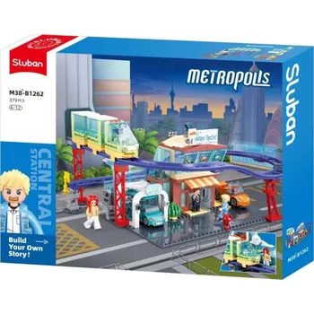 Hračka Sluban Metropolis Prodejna elektrovozů 379 dílků + 4 figurky (stavebnice)