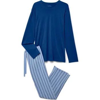 Pánské pyžamo 727486 - Tchibo - Pyžamo - pro muže - vel. S 44/46 - barva: modrá/s proužky