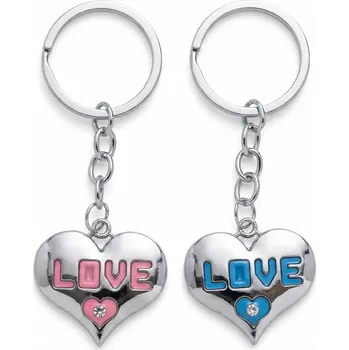 Srdce nikl modré, růžové