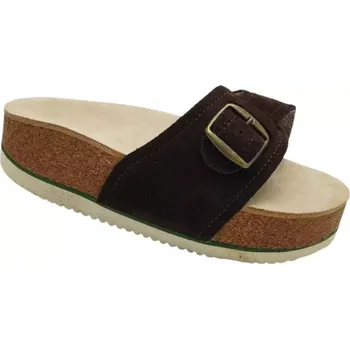 Dámská zdravotní obuv Korkové pantofle na klínku - tm.hnědé, vel. 36 - 45 vel. 44 - délka vnitřní stélky 30 cm