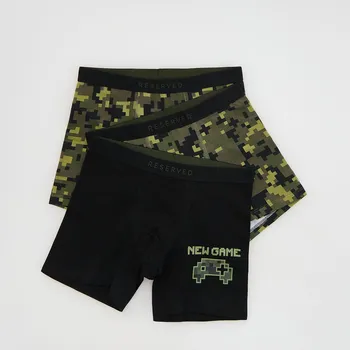 Chlapecké spodní prádlo Reserved - Sada 3&nbsp;boxerek s&nbsp;vysokým podílem bavlny - olivová - 865IN-91X - 865IN-91X-U14