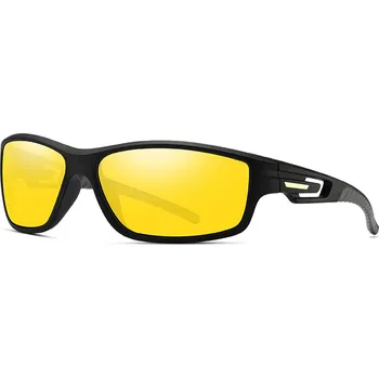 cyklistické brýle Techsuit - Cyklistické brýle (201910) - pro cyklistiku a sportovní outdoorové aktivity, polarizované, obdélníkové, unisex - černé/žluté