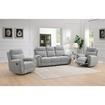 Sedací souprava FALCO Polohovací sedací souprava Doncaster 3+1+1 075 světle šedá