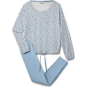 Dámské pyžamo 722195 - Tchibo - Pyžamo s legínami - pro ženy - vel. M 40/42 - barva: modrá/květovaný