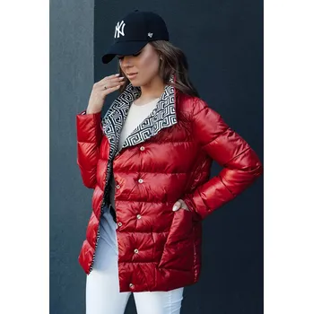 Dámská červená oboustranná prošívaná bunda DELSY TY4417 Velikost: L